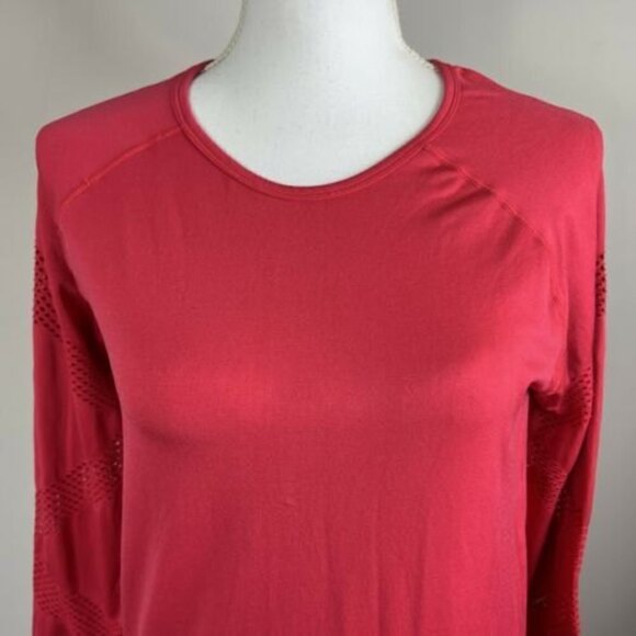 Fabletics Women's Katana Seamless Long Sleeve Compression Shirt Top Size M Red - Picture 3 of 12